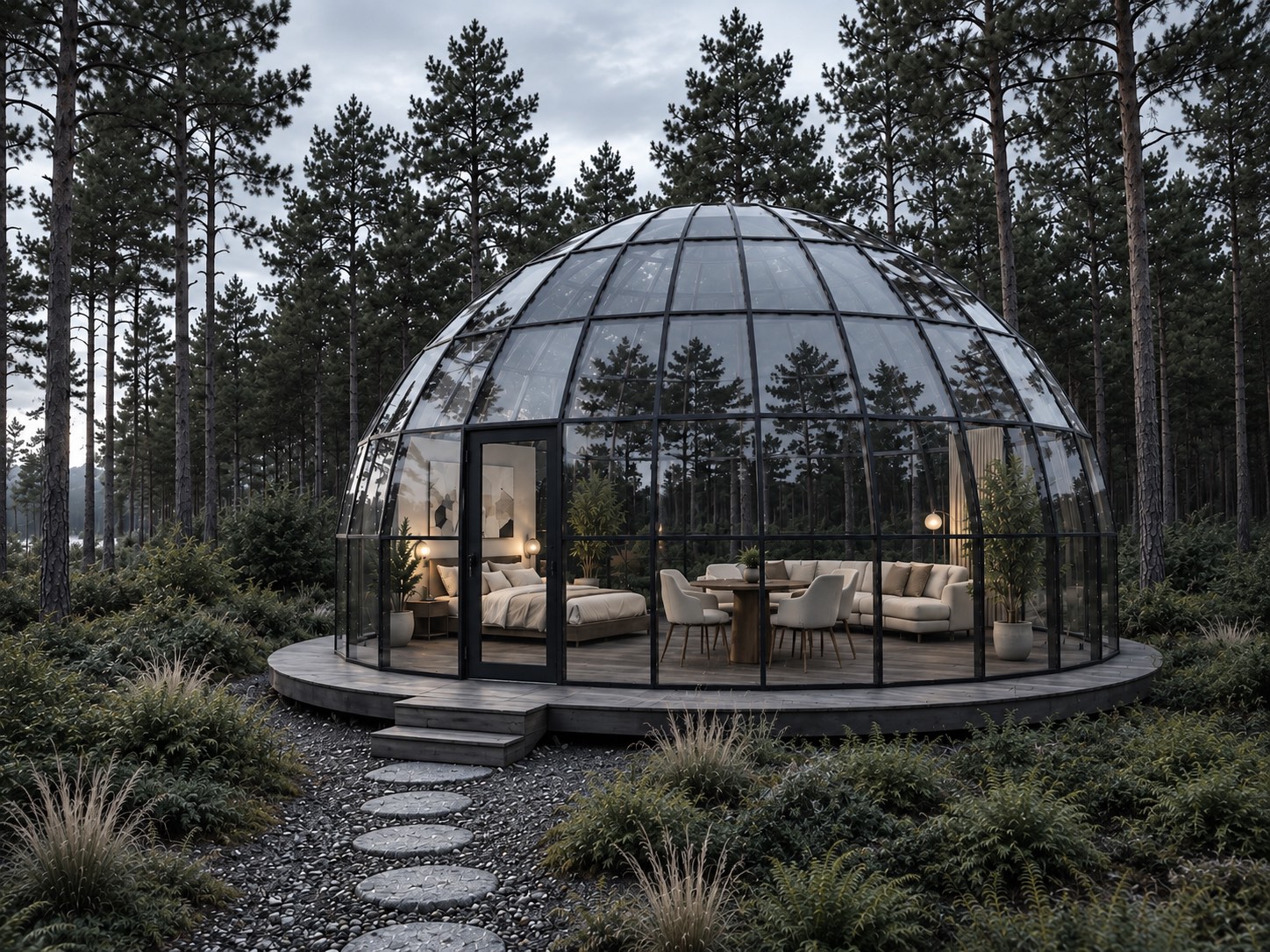 Υαλωμένος θόλος glamping SkyLodge 8, 50&ndash;70 m²
